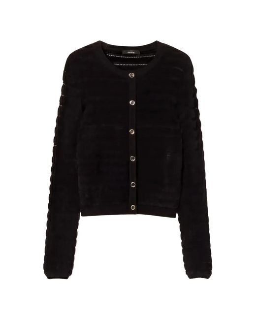 Twinset Black Knitted Jacket With-Tone Buttons