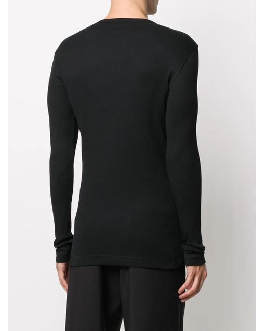 Dolce & Gabbana Black Fine-Rib Cotton T-Shirt for men