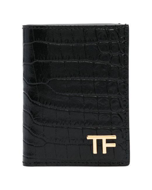Tom Ford Black Bi-fold Leather Cardholder for men
