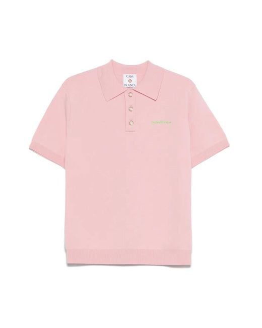 Casablanca Pink Double-Face Polo Top