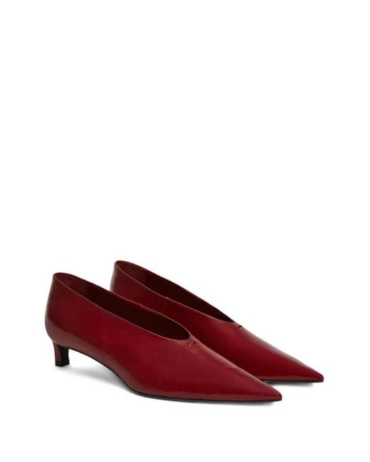 Jil Sander Red Leather Pumps