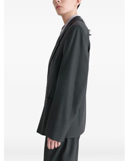 Lemaire Black Double-Breasted Patch-Pocket Blazer