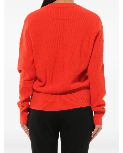 Givenchy Red V-Neck Sweater