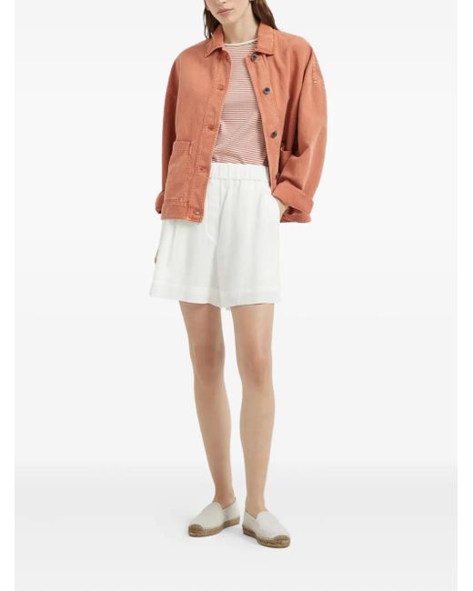 Brunello Cucinelli Pink Striped T-Shirt