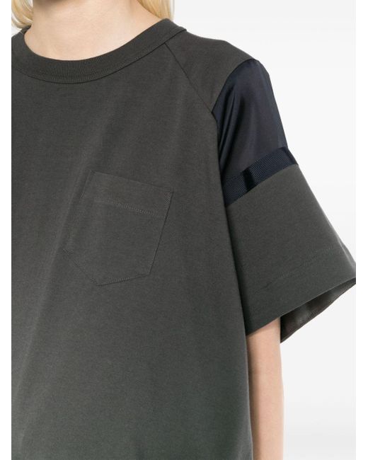 Sacai Black Drawstring-hem Cotton Shirt