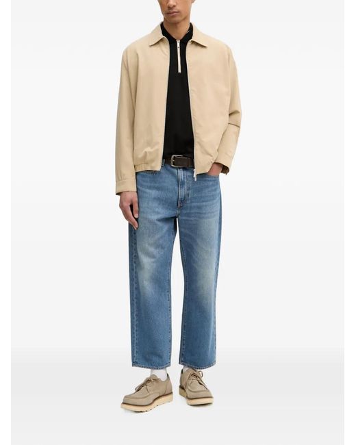 Karl Lagerfeld Natural Zip-Up Elasticated-Hem Jacket for men