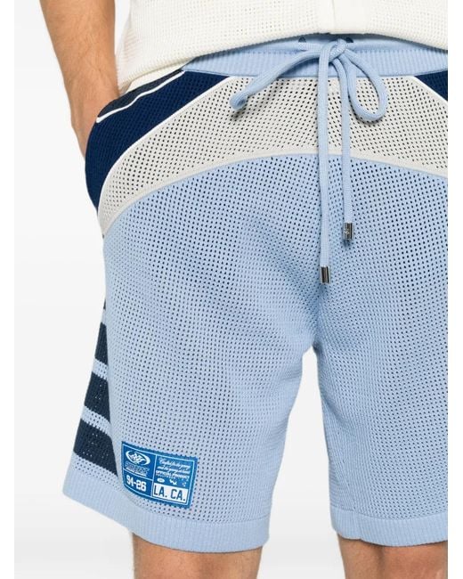 Amiri Blue Elastic-Waistband Shorts for men