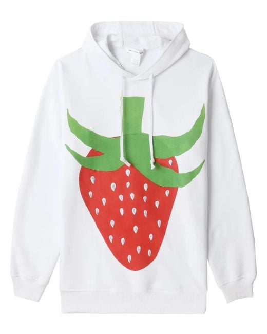Felpa Con Stampa di Comme des Garçons in White da Uomo