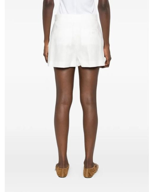 Fendi White Pressed-Crease Tailored Shorts