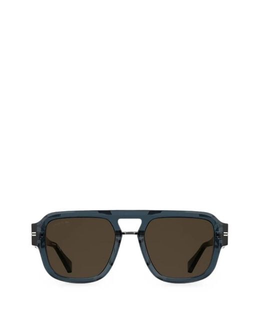 Lacoste Black Geometric-Frame Sunglasses for men