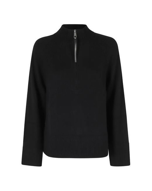 Seventy Black Half-Zip Raglan-Sleeve Sweater