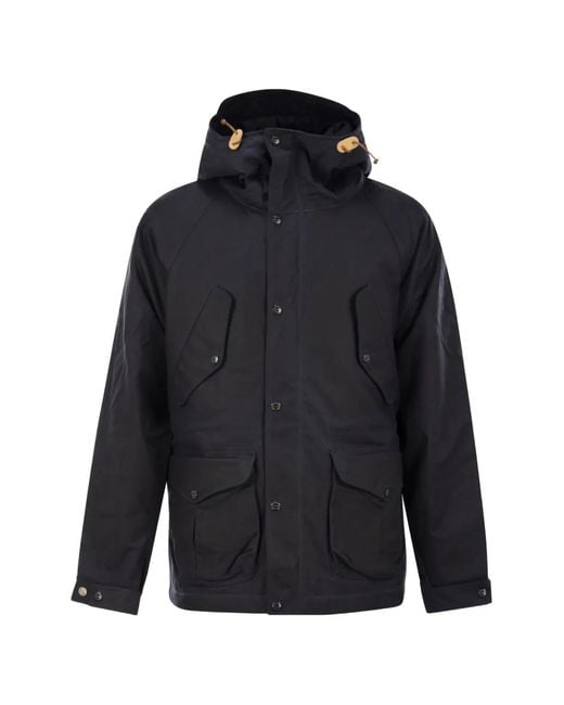 Ceccarelli Blue Paraffin-Coated Hooded Parka for men