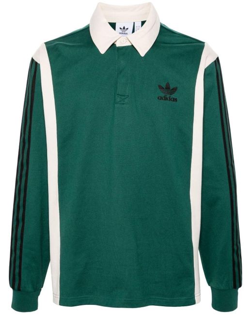 Adidas Green Rugby Cotton Polo Shirt for men