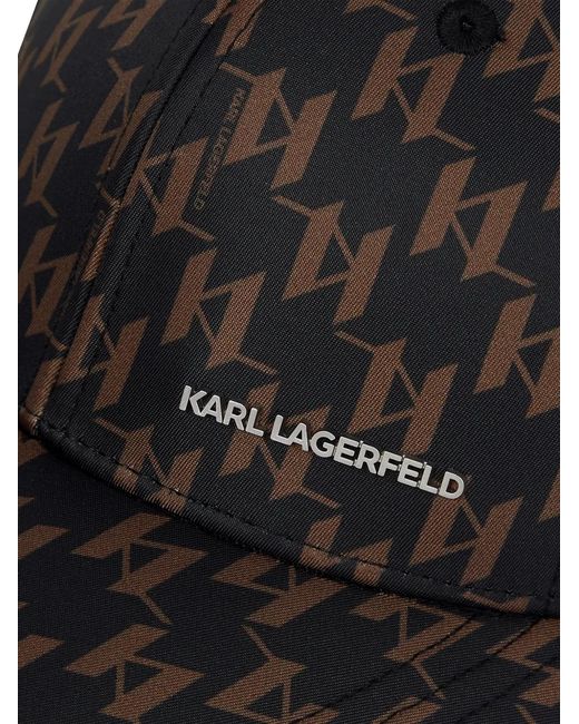 Karl Lagerfeld Black Monogram-Print Cap for men