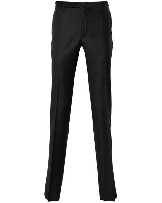 Incotex Black Wool Trousers for men