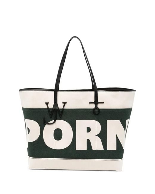 J.W. Anderson Black Anchor Logo-Plaque Tote Bag