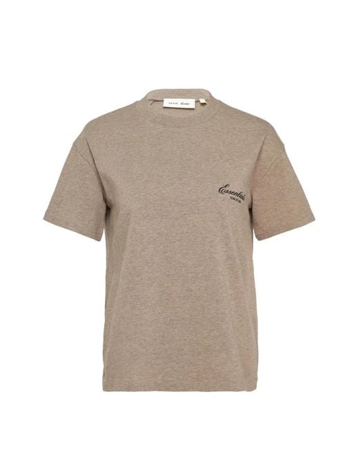 Fear Of God Gray Essentials Logo-Print T-Shirt