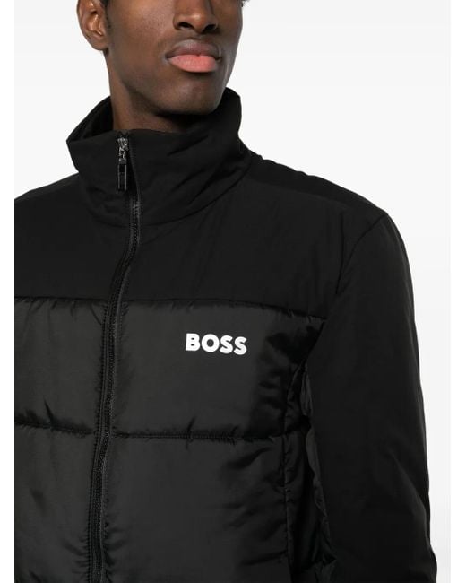 Boss Gefütterte Jacke Mit Logo-Print in Black für Herren