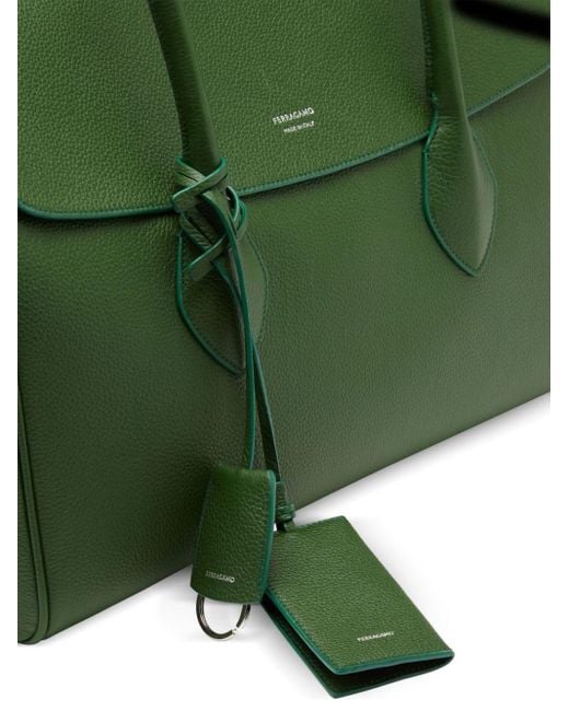 Grand sac à main en cuir Ferragamo pour homme en coloris Green