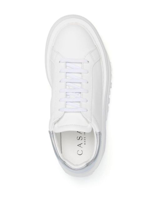 Casadei White Nexus Flash Leather Sneakers