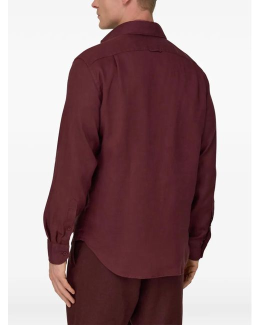 Boggi Purple Garment-Washed Linen Shirt for men