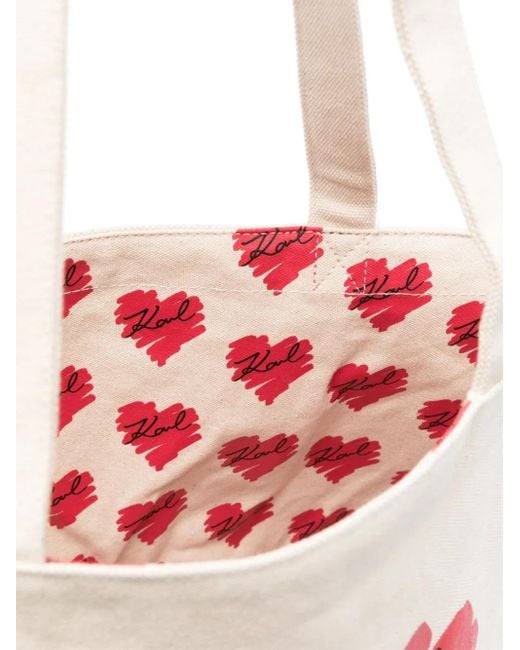 Karl Lagerfeld Pink K/Hearts Reversible Tote Bag