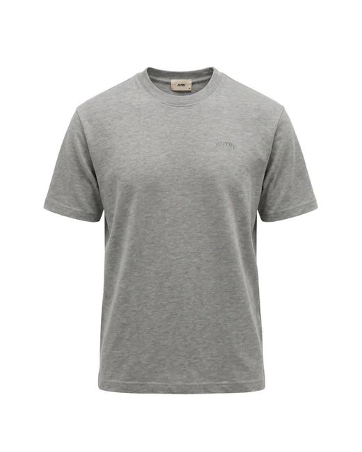Autry Gray Logo-Embroidered T-Shirt for men