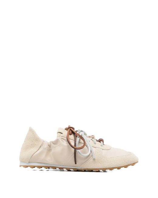 Maje White Bead-Embellished Lace-Up Sneakers