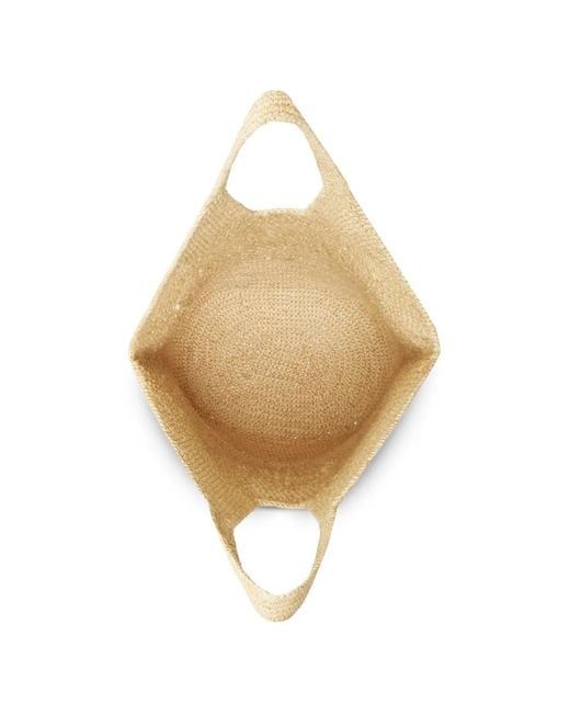 Anine Bing Natural Leah Logo-Detail Tote Bag