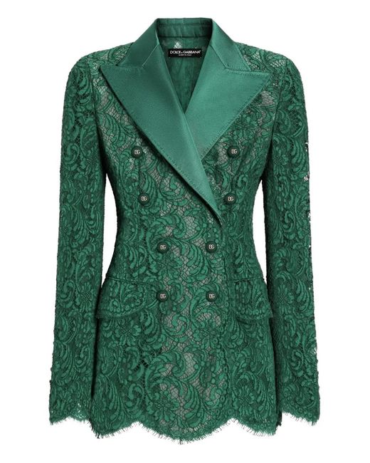 Dolce & Gabbana Green Double-Breasted Blazer