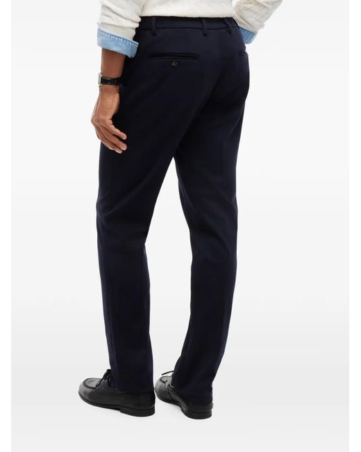 Tommy Hilfiger Blue Logo-Plaque Slim-Fit Trousers for men