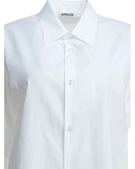 Auralee White Short-Sleeve Shirt