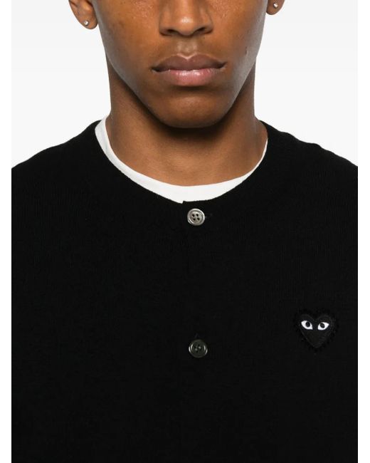COMME DES GARÇONS PLAY Black Logo-Patch Cardigan