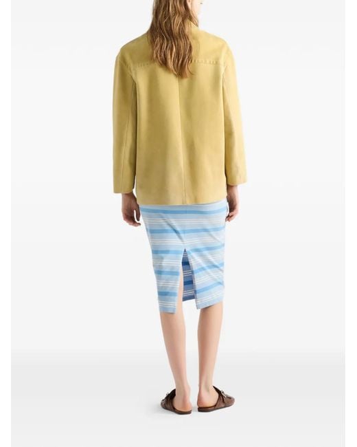 Prada Yellow Suede Caban Jacket