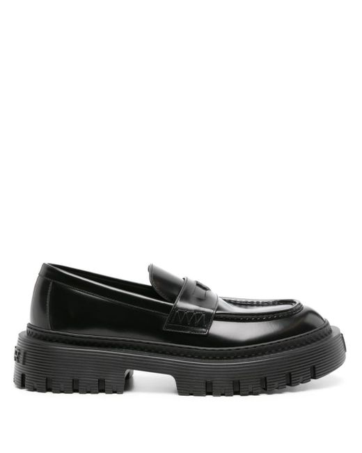 Amiri Black Chunky Lug Sole Leather Loafers for men