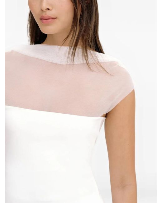 MARCELLA White Cabrini Mesh-Panel Top
