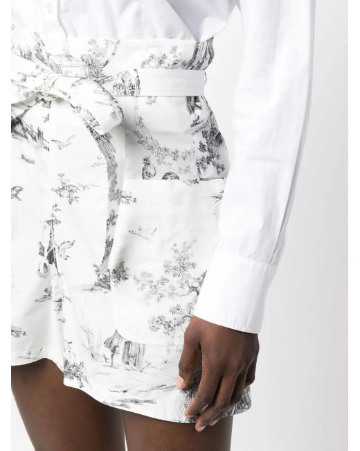 Philosophy Di Lorenzo Serafini White Graphic Print Belted Shorts