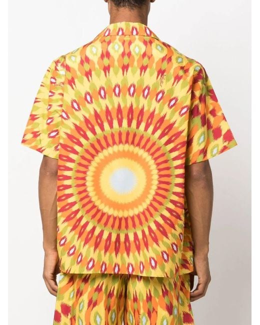 Valentino Garavani Orange Graphic-Print Shirt for men