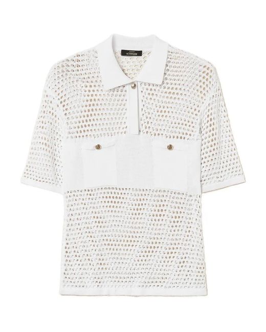 Twinset White Polo En Résille