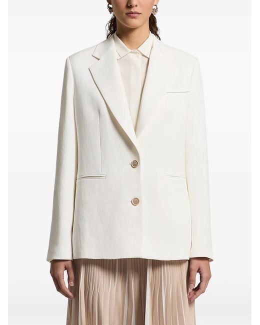 Peserico White Blazer À Simple Boutonnage