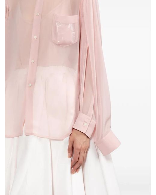 Comme des Garçons Pink Chest-Pocket Shirt