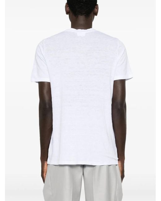 Isabel Marant White Karman Linen Logo T-Shirt for men
