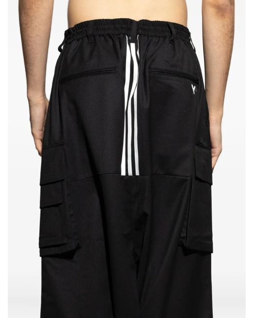 Y-3 Black Drawstring Cargo Trousers for men