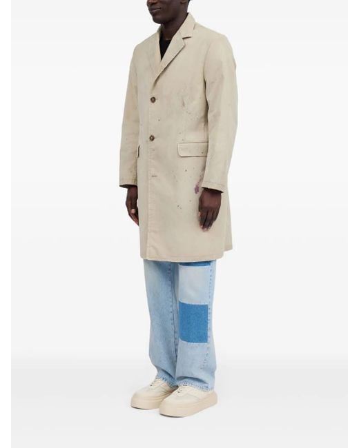 MM6 by Maison Margiela Natural Paint-Splatter Coat for men