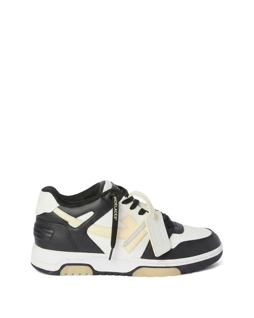Off-White c/o Virgil Abloh White Lace-Up Branded Heel Sneakers