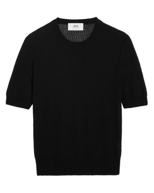 AMI Black Semi-sheer T-shirt for men