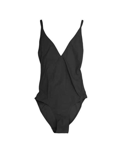 Rick Owens Black V-Neck One-Pieces