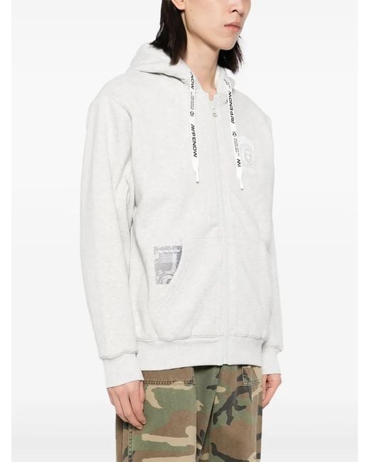 Aape By A Bathing Ape White Logo-Patch Hooded Jacket for men