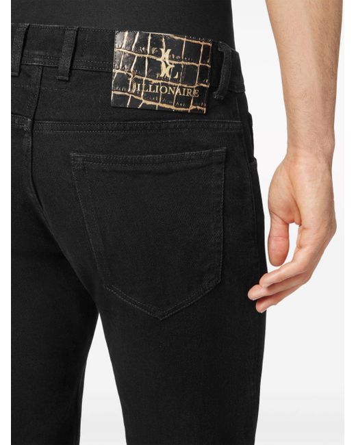 Billionaire Halbhohe Straight-Leg-Jeans in Black für Herren