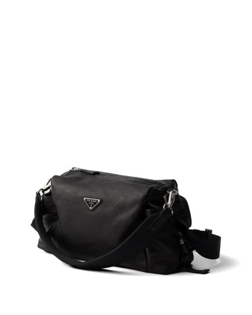 Prada Black Explore Leather Shoulder Bag for men